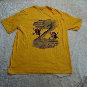 MLB Pittsburgh Pirates Jerzees Skull Gold T-Shirt Size XL